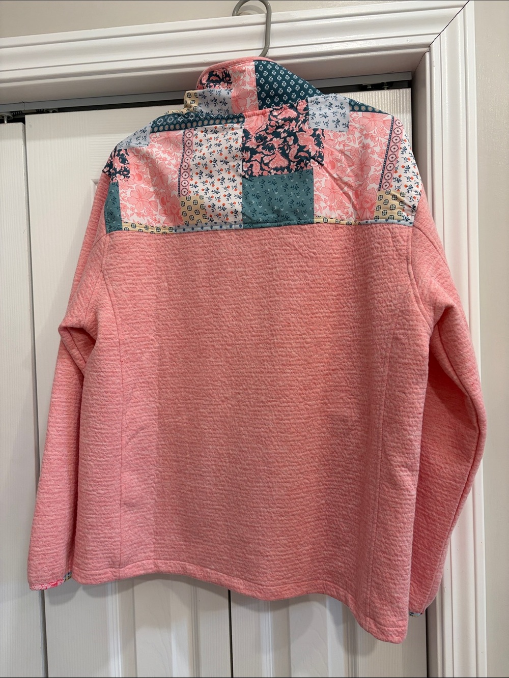 Pink Womens’s Simply Southern Pullover Quarter-Zip Top with Floral size large - Picture 3 of 9